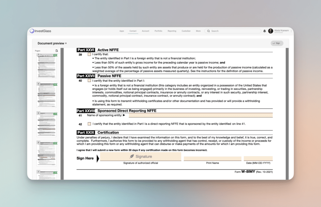 InvestGlass drag and drop fields of CRM inside your documents