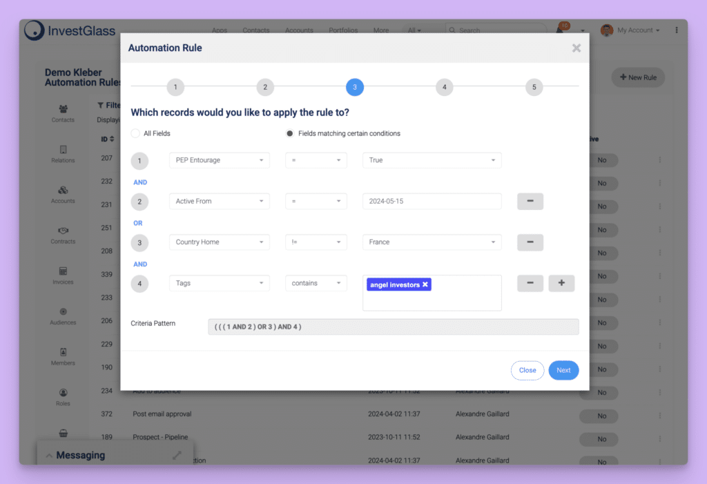 Automation and investment tracking