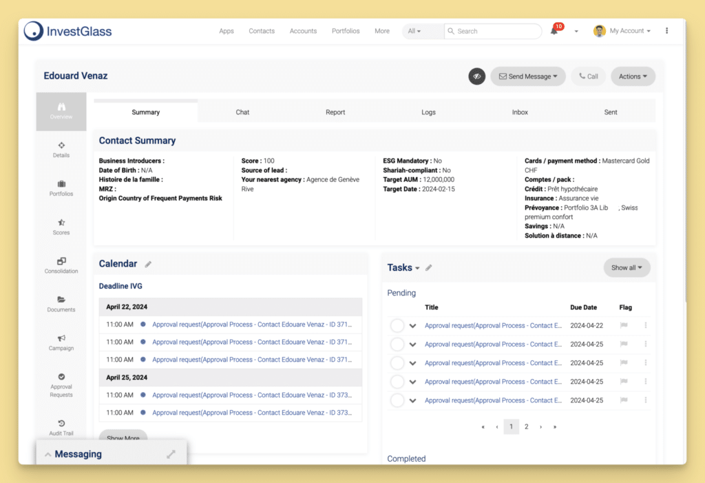 InvestGlass flexible CRM