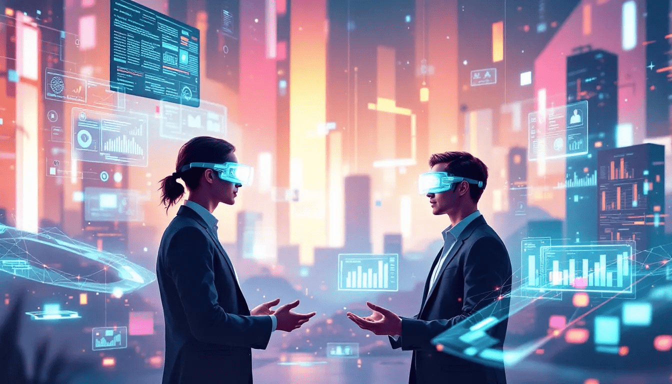 Sales professionals discussing the benefits of AI for sales prospecting.