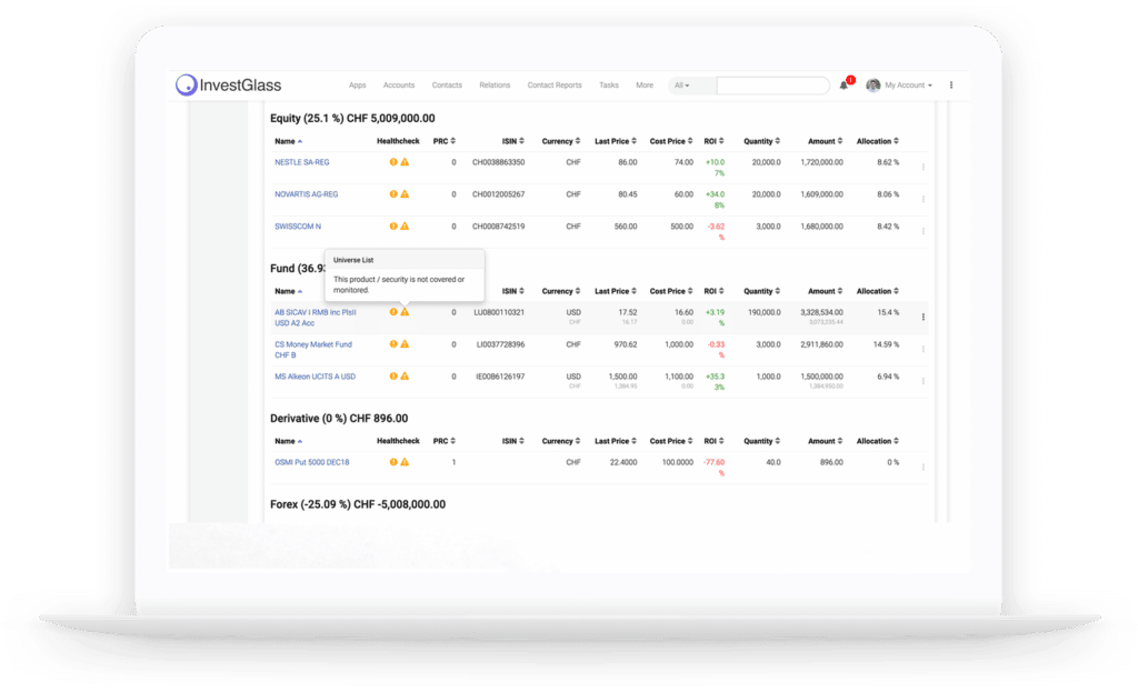 InvestGlass portfolio management system