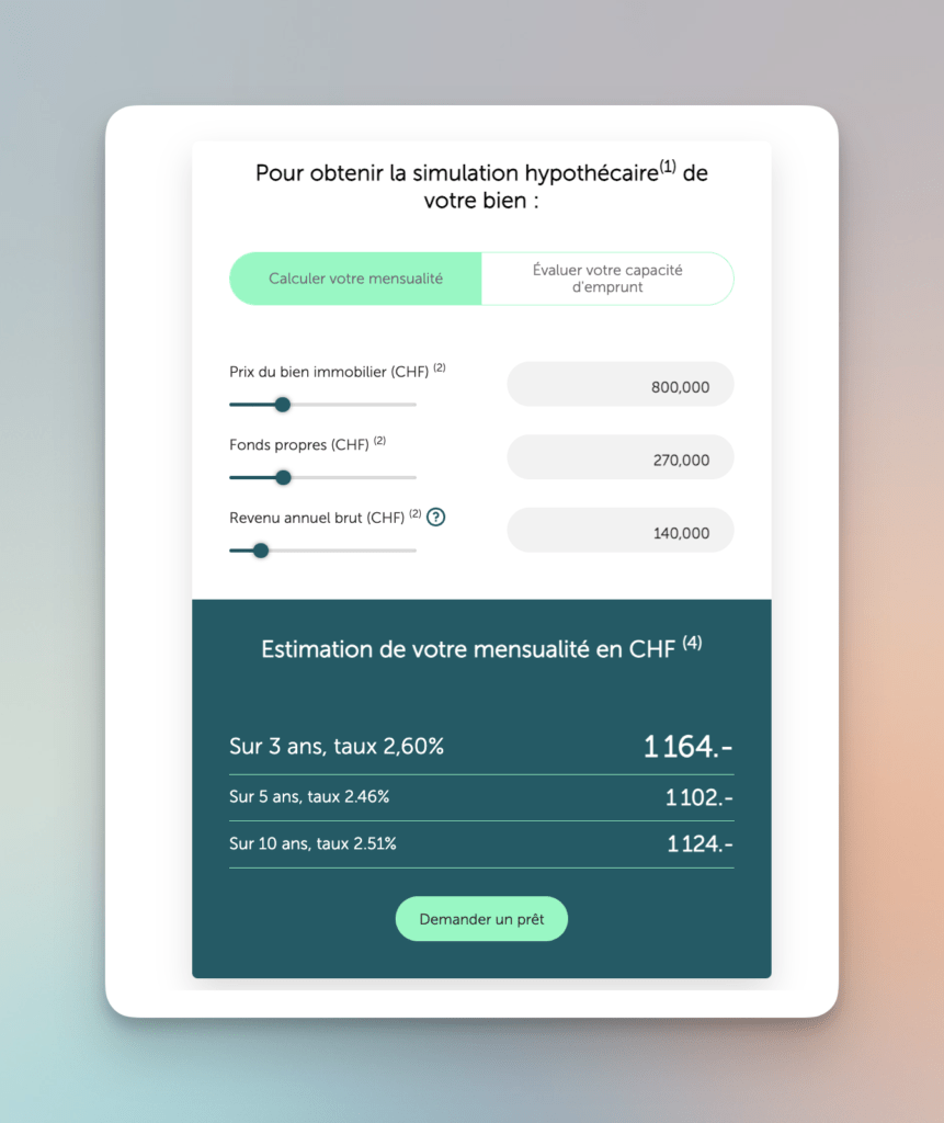 Loan simulator for retail bank