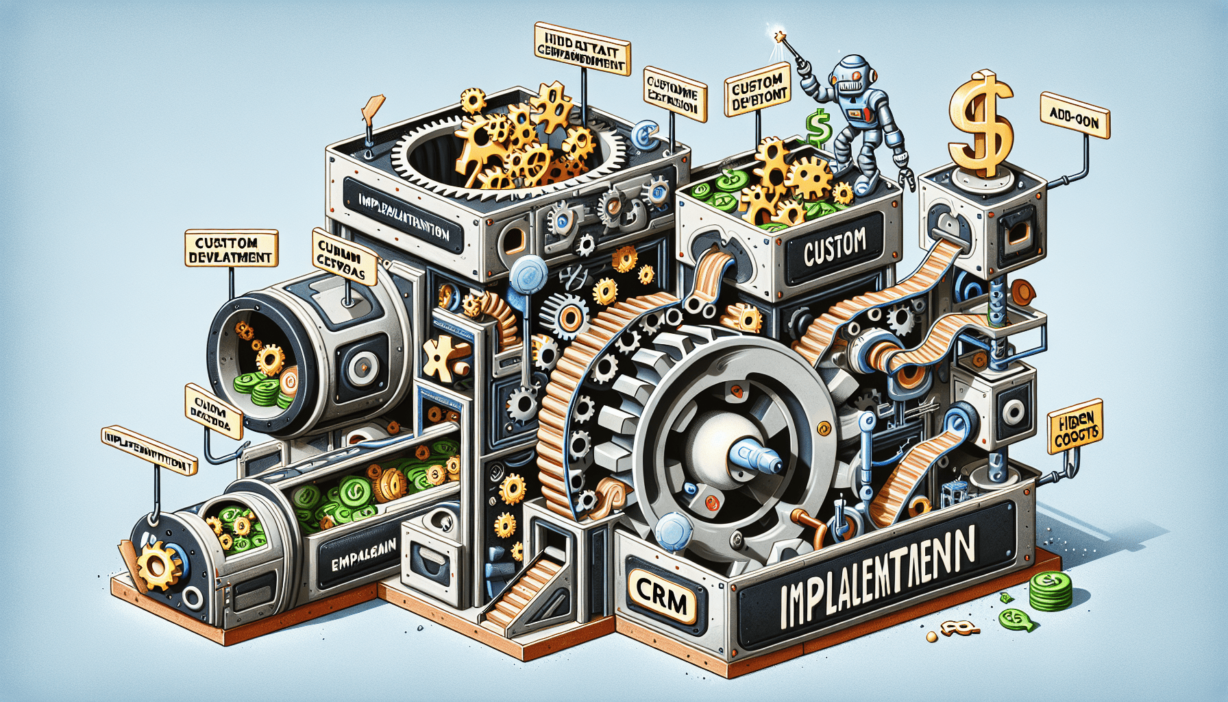 Illustration of hidden costs in CRM implementation