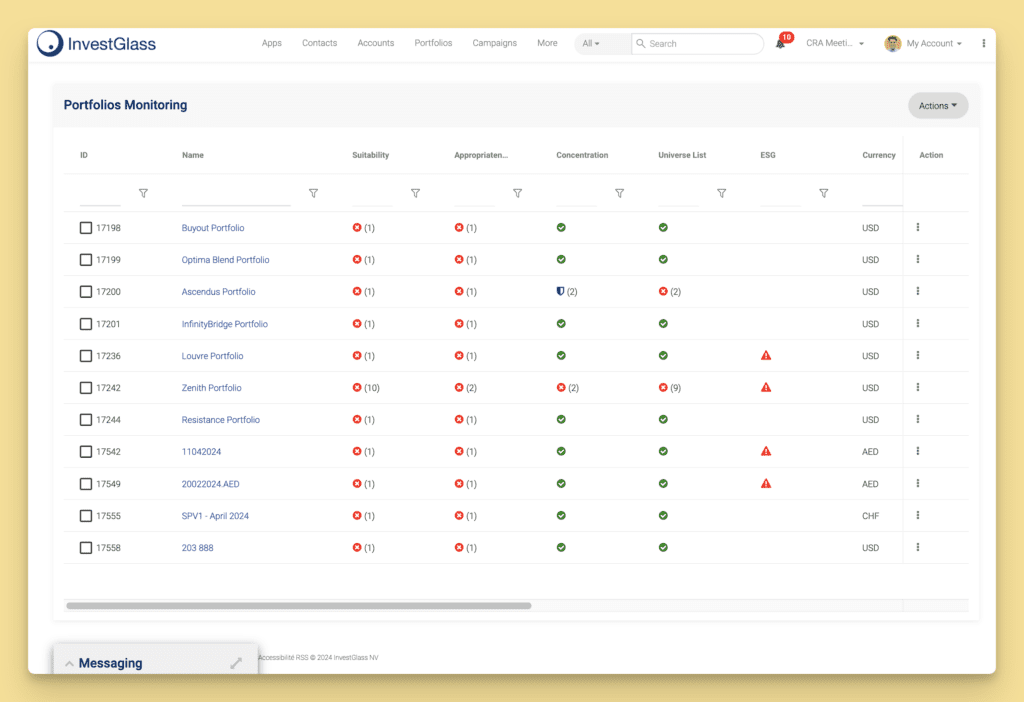 InvestGlass Portfolio Monitoring